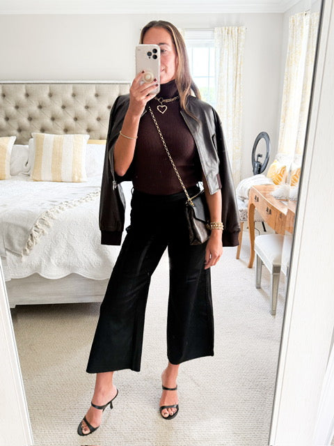 LaMarque Evelin Faux Leather Cropped Jacket