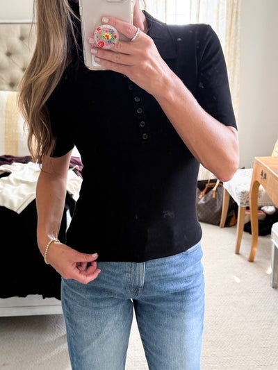 Mila Bamboo Polo-BLACK