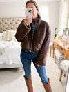 REVERSIBLE Cropped Quilted/Teddy Jacket