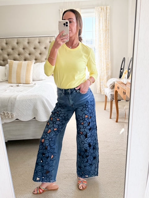 Bayeas High Rise Woven Dark Denim-LAST PAIR 28