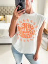 Recycled Karma Rolling Stones Cut Sleeve Tee