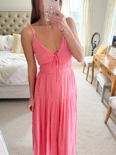 Elan Tie Front Maxi Dress