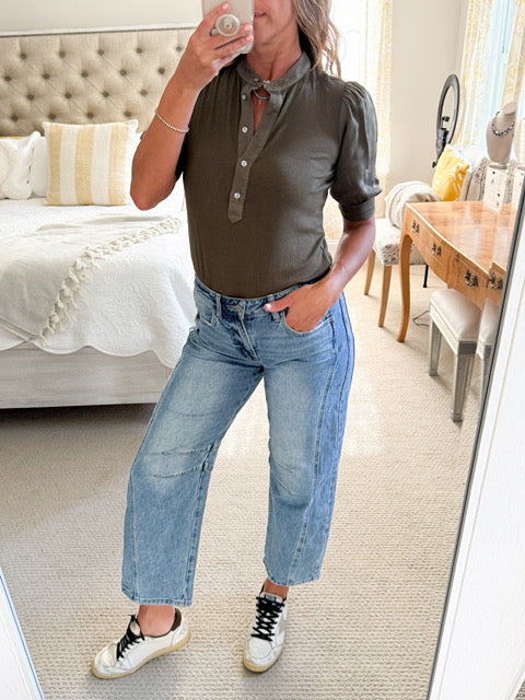 Bella Dahl Short Sleeve Placket Tee