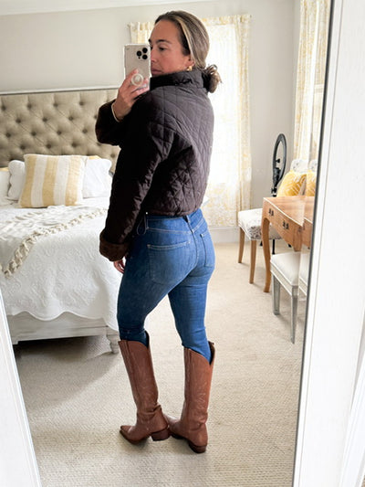 REVERSIBLE Cropped Quilted/Teddy Jacket