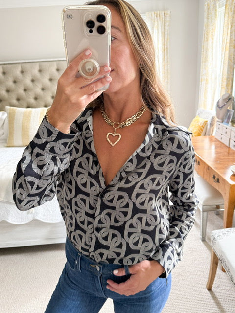 L George Open Heart Necklace