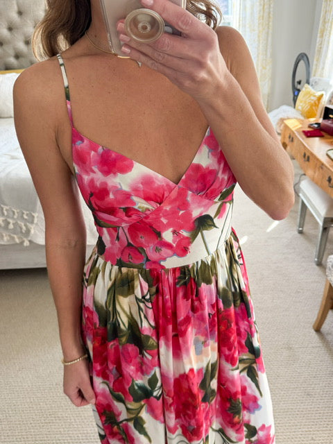 Lavender Brown Floral Maxi