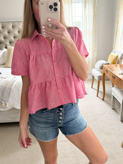 Sadie and Sage Tiered Pink Shirt