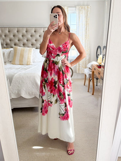 Lavender Brown Floral Maxi