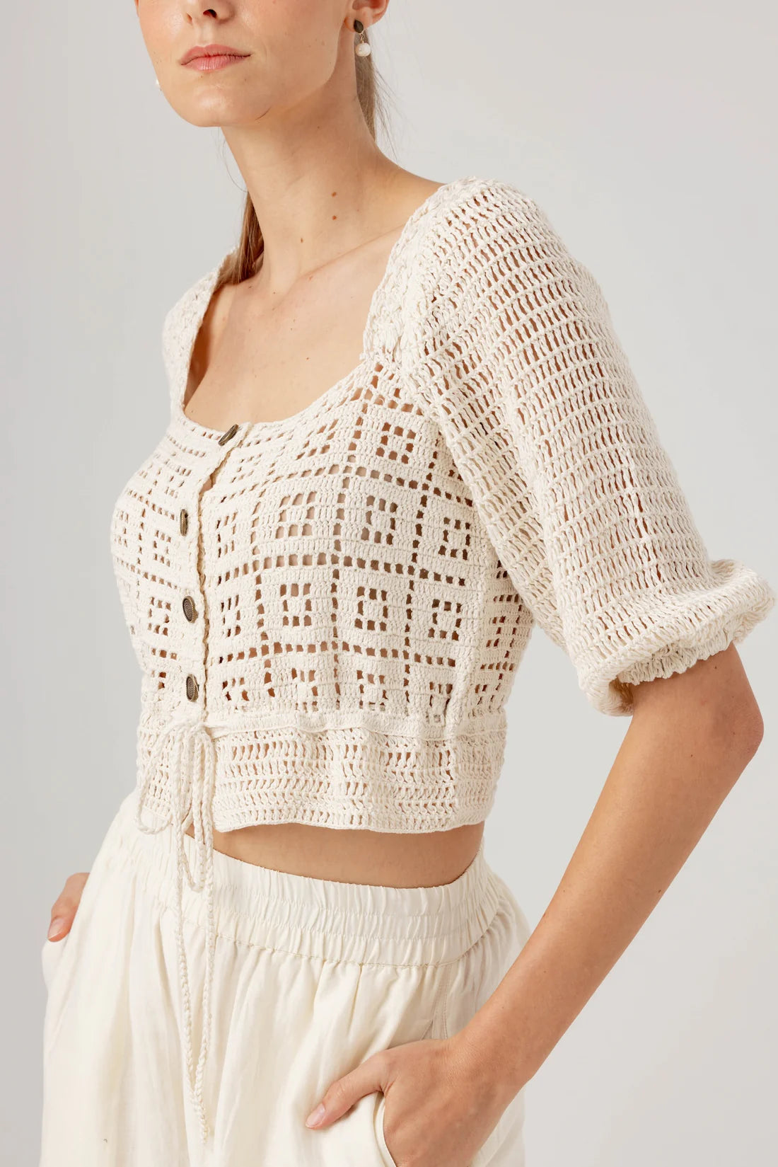 Nadine Crochet Crop Top-DEAL OF DAY