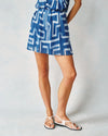 Coastal Print Pleated Mini Skirt