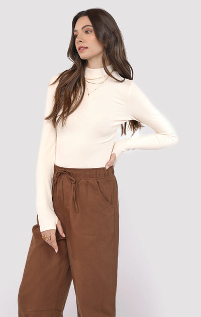 Ronan Ribbed Mock Neck