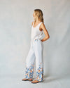 Border Print Wide Leg Pant